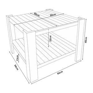 Dohányzóasztal Malax fenyőfa [en.casa]