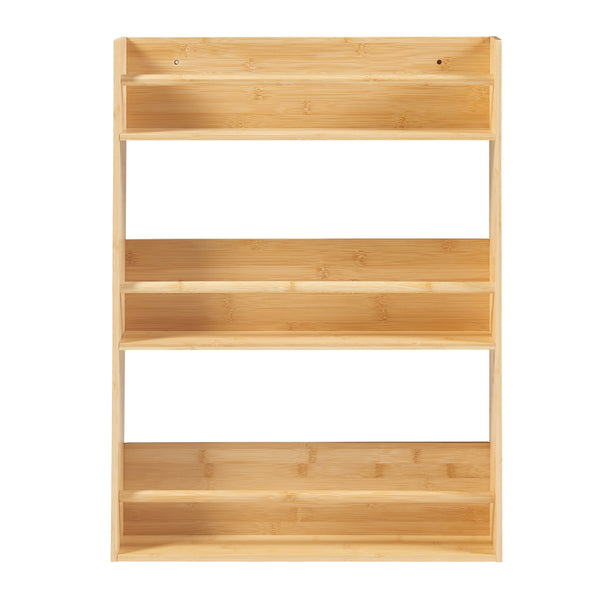 Fali polc Hareid 80x60x12cm bambusz [en.casa]