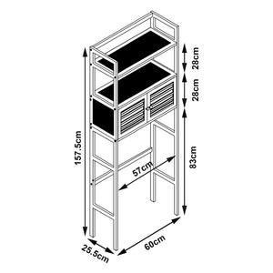 Bambusz polc szekrénnyel WC fölé Haugesund 158x60x26 cm [en.casa]