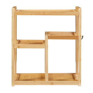 Fürdőszobai fali polc Höör 42x37x17 cm bambusz [en.casa]