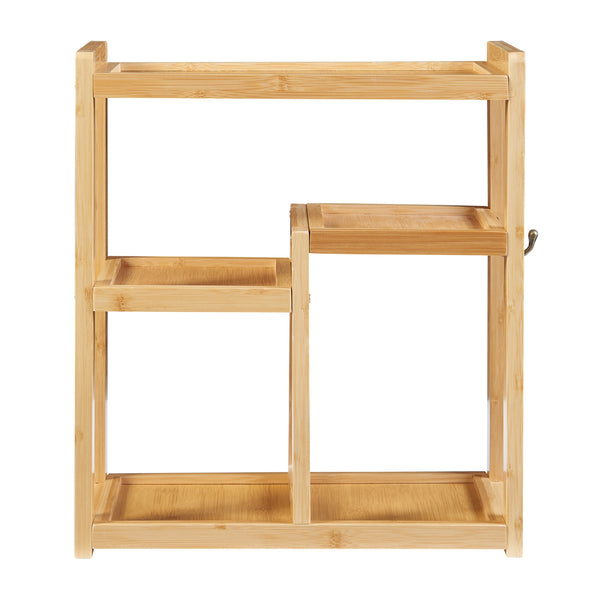Fürdőszobai fali polc Höör 42x37x17 cm bambusz [en.casa]