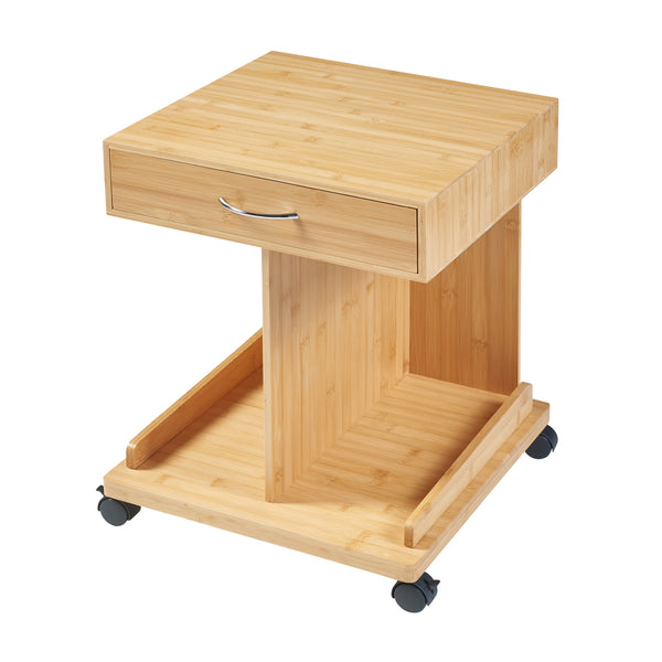 Gurulós kisasztal Jokkmokk 56,5x43x43 cm bambusz [en.casa]