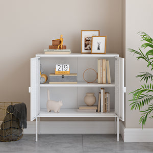 Kétajtós komód Castelli 82,5 x 80 x 40 cm acél fehér [en.casa]