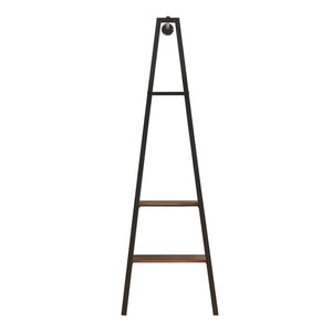 Falra szerelhető ruhatartó állvány Bjørnafjorden acél fekete / diófa-hatású [en.casa]