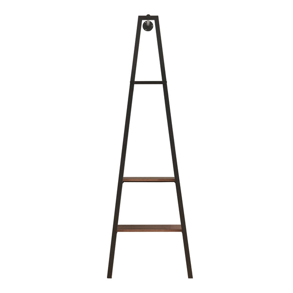 Falra szerelhető ruhatartó állvány Bjørnafjorden acél fekete / diófa-hatású [en.casa]