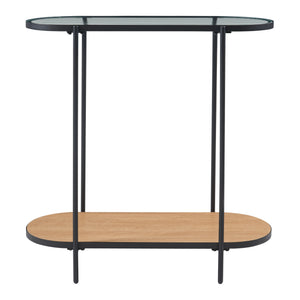Konzolasztal Høyanger 80x80x30cm fekete/tölgy [en.casa]