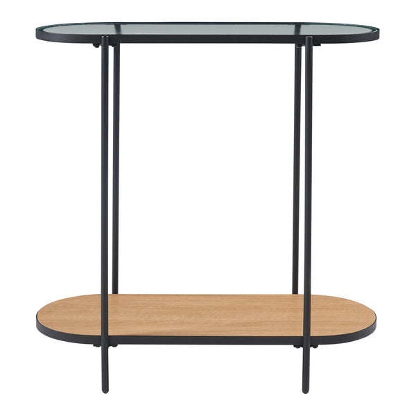 Konzolasztal Høyanger 80x80x30cm fekete/tölgy [en.casa]