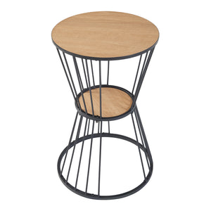 Kisasztal Fossbergom fekete/tölgyfa-hatású [en.casa]