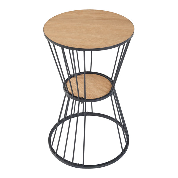 Kisasztal Fossbergom fekete/tölgyfa-hatású [en.casa]