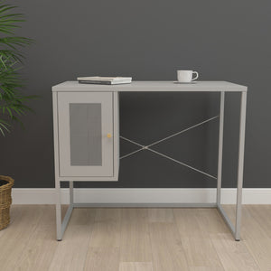 Íróasztal Sund acél 75x100x50 cm szürke [en.casa]