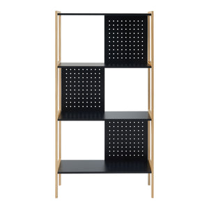 Álló polc Dønna 120x63x28cm fekete/fahatású [en.casa]
