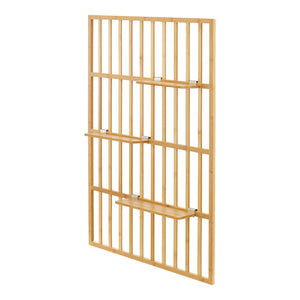 Fali panel polcokkal Røst 120x80x13cm bambusz [en.casa]