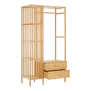 Ruhatartó állvány Varanger 185x100x45cm bambusz [en.casa]