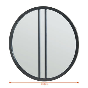 Fali tükör Suomussalmi Ø60 cm fekete [en.casa]