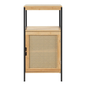 Bambusz midi szekrény Tervola 80x40x35cm fekete/natúr [en.casa]