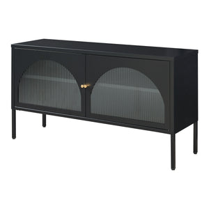 TV-szekrény Karlskrona 115x35x64 cm fekete, matt [en.casa]