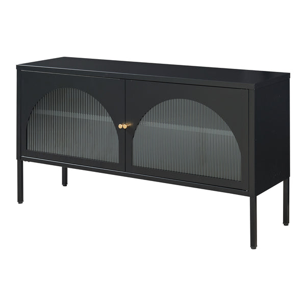 TV-szekrény Karlskrona 115x35x64 cm fekete, matt [en.casa]