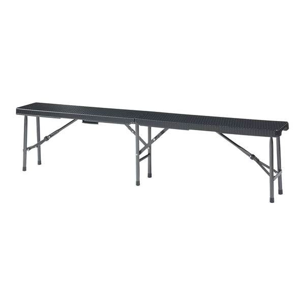Összecsukható kemping pad 2 darabos szett Mark 180x25x43 cm rattan-hatású fekete [en.casa]