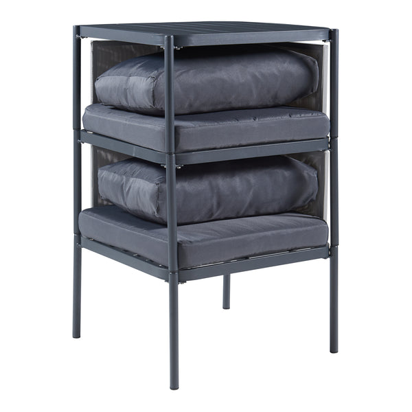 Kerti bútor-szett Accettura 3 részes alumínium szürke [casa.pro]