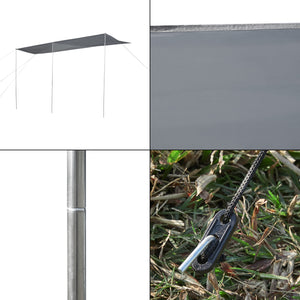 Lakókocsi előtető Beuningen 400x240x235 cm szürke [pro.tec]