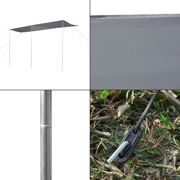 Lakókocsi előtető Beuningen 400x240x235 cm szürke [pro.tec]