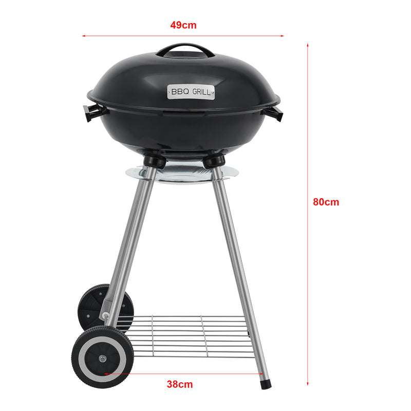 Méretrajz Faszenes gömbgrill Apricena 80x49x47cm fekete [casa.pro]