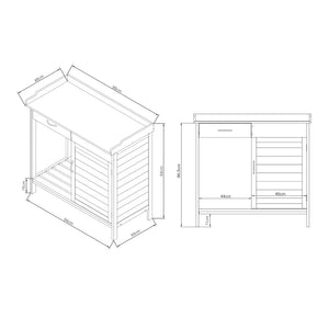Növényültető asztal Aliano jegenyefenyő szürke [casa.pro]