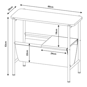 Kisasztal Samnanger 60x28x53cm fekete [en.casa]