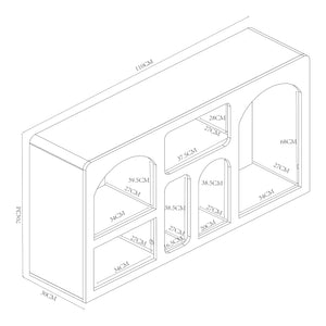 Polcos szekrény Vågå 110x30x70 cm fehér [en.casa]