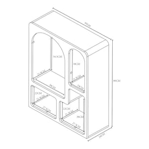 Állópolc Vågå 80x60x24 cm fehér [en.casa]