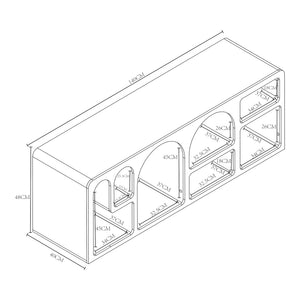 TV-állvány Vågå 140x40x48 cm fehér [en.casa]