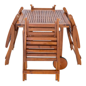 Kerti étkező garnitúra Ancarano 5 részes akácfa FSC® tanúsítvánnyal [en.casa]