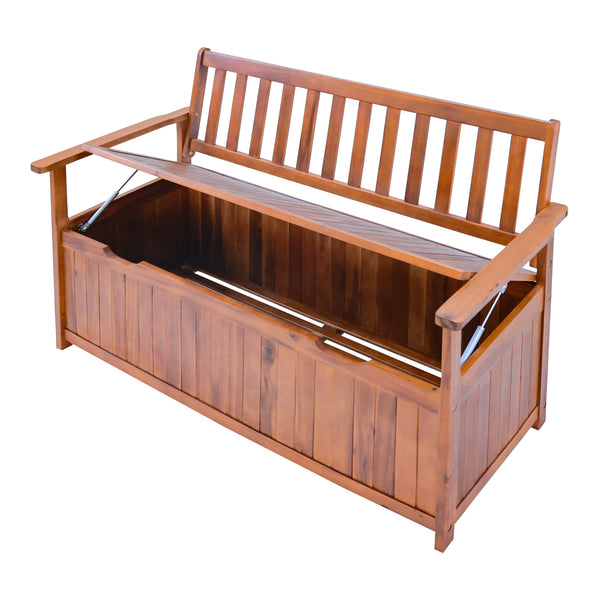 Akácfa kerti pad tárolóval Avezzano 30x60x88cm FSC® tanúsítvánnyal [en.casa]