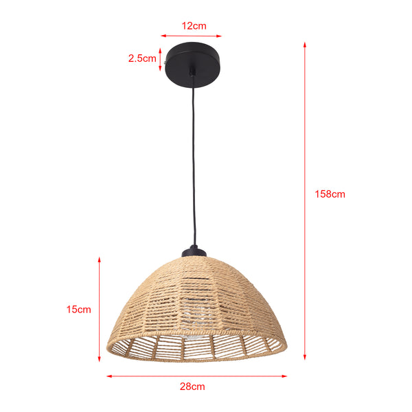 Függőlámpa Romsey fém+rattan [lux.pro]