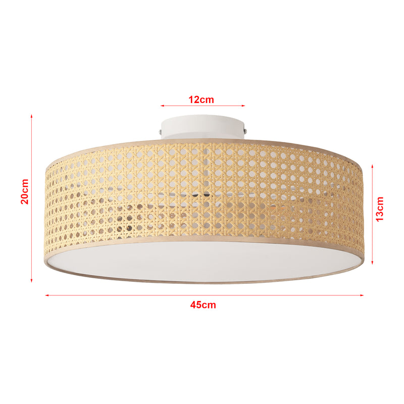 Méretrajz Mennyezeti lámpa Ascot rattan hatású [lux.pro]