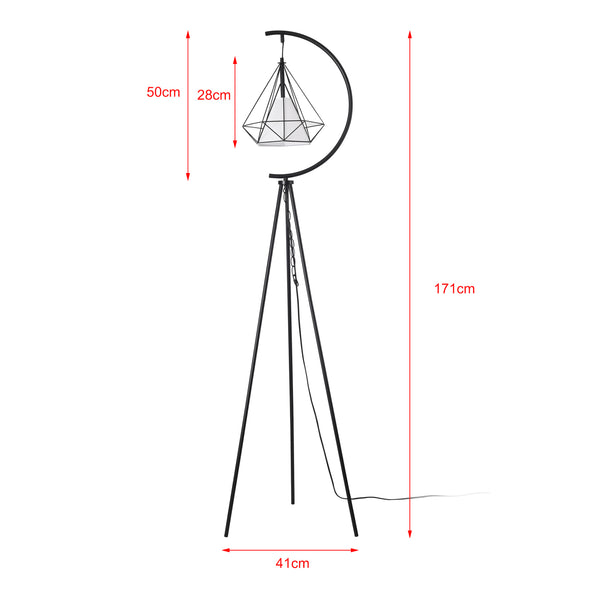 Állólámpa Austell fém 171cm fekete/fehér [lux.pro]