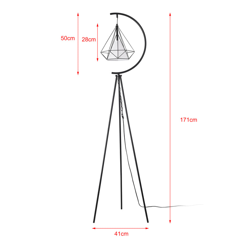 Méretrajz Állólámpa Austell fém 171cm fekete/fehér [lux.pro]