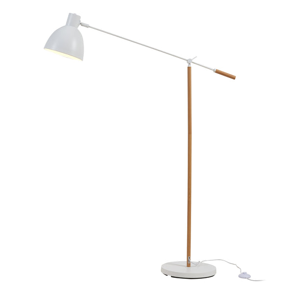 Állólámpa Banchory fém 163 cm fa hatású/fehér [lux.pro]
