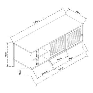 TV szekrény Tysnes 120x40x45 cm tölgyfa hatású/fekete [en.casa]