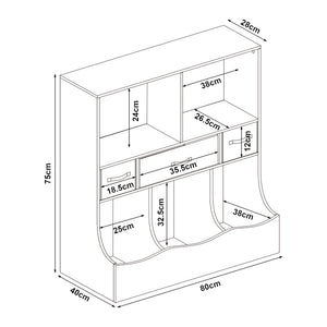 Gyerekpolc Vastesa 75x80x40 cm fehér [en.casa]