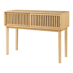 Konzolasztal Ypäjä 110x39x81 cm bambusz [en.casa]