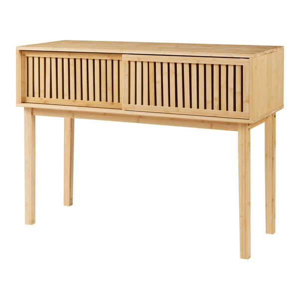 Konzolasztal Ypäjä 110x39x81 cm bambusz [en.casa]