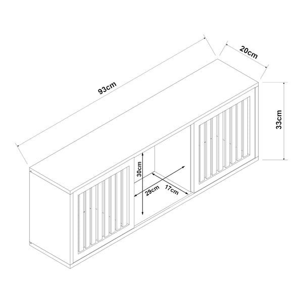 Fali polc Ypäjä 93x20x33 cm bambusz [en.casa]