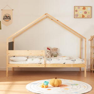 Házikó gyerekágy kihúzható ággyal matraccal Sodankylä 90x200cm [en.casa]