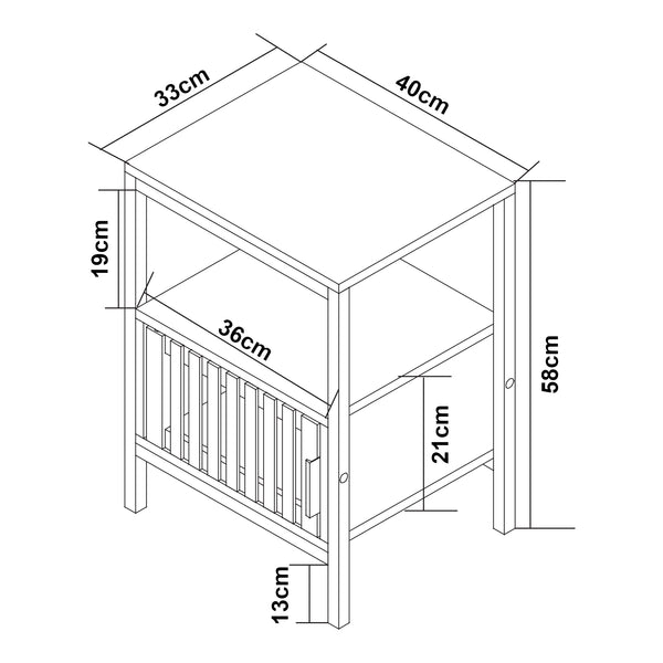 Éjjeliszekrény Luniehti 58x40x33 cm fekete/natúr [en.casa]
