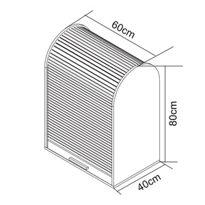 Redőnyös szekrény Kavlinge 80x60x40 cm bambusz/szürke [en.casa]