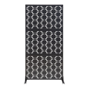 Térelválasztó Aaskis acél 200x100x50 cm fekete [casa.pro]