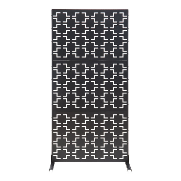 Térelválasztó Aaskis acél 200x100x50 cm fekete [casa.pro]