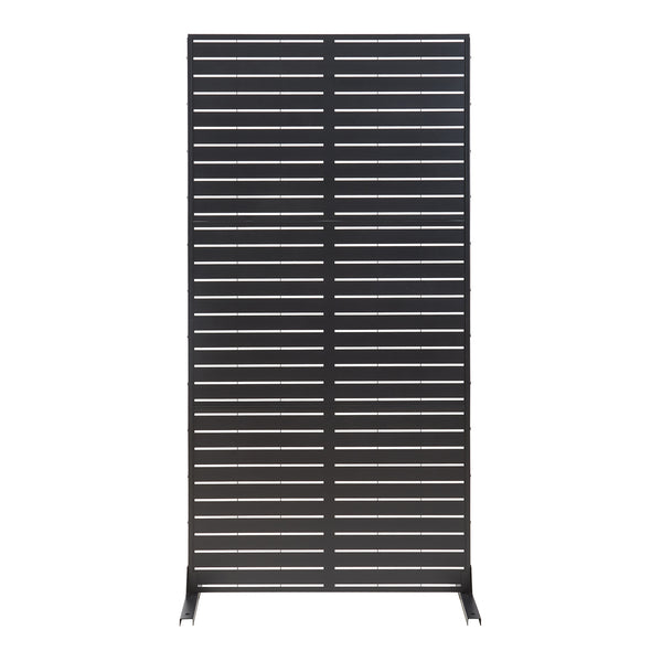 Térelválasztó Trolu acél 200x100x50 cm fekete [casa.pro]