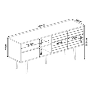 TV-szekrény Vare 160x40x66 cm fekete [en.casa]